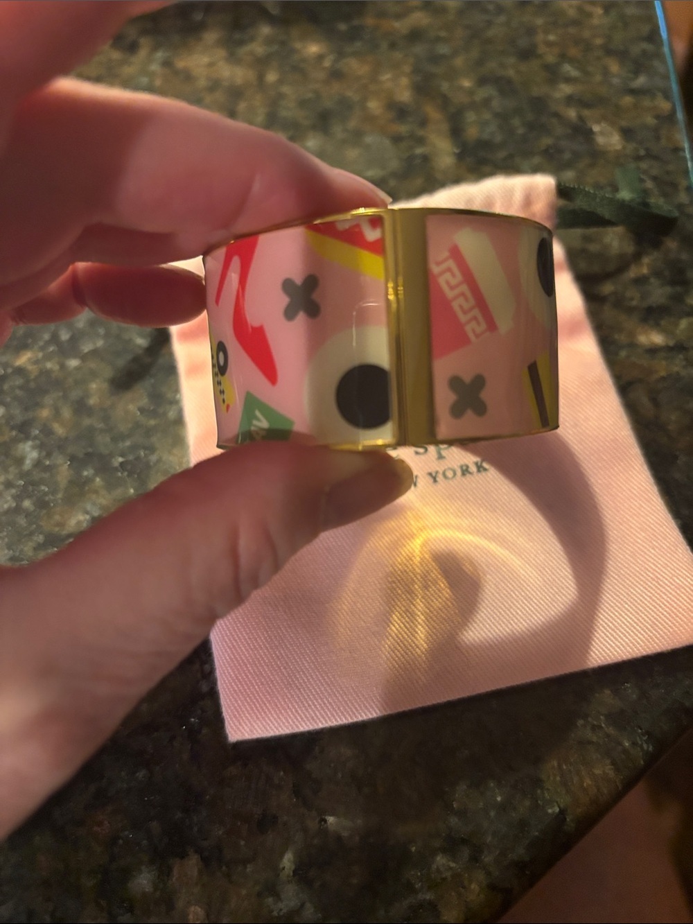 Kate Spade KSNY x Darcy Pink Enamel Bangle Bracelet - Picture 4 of 8